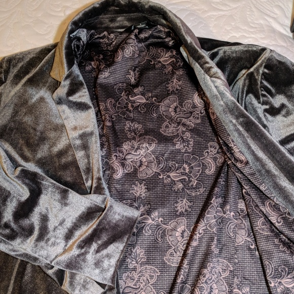 Grey velour style blazer NEW size L - Picture 5 of 6